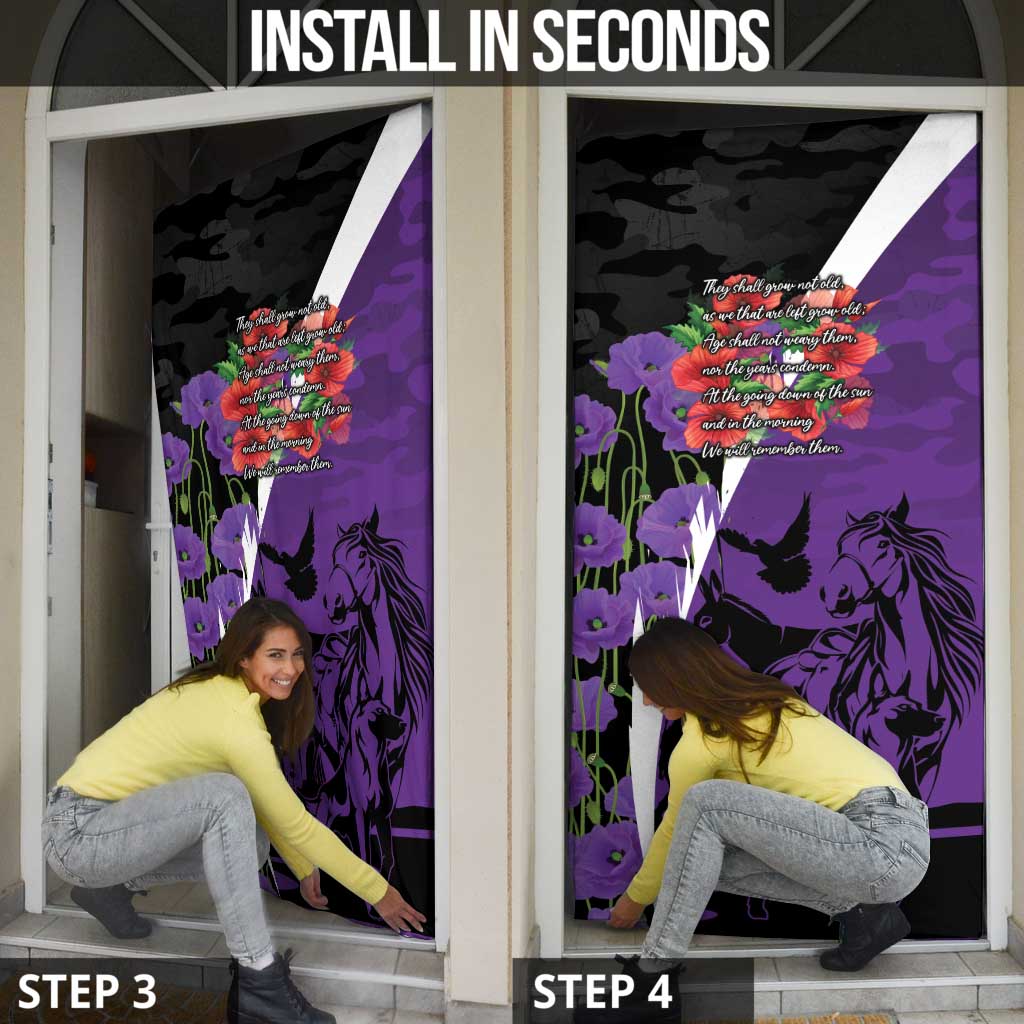 Australia ANZAC Day Door Cover Animals of War - Lest We Forget