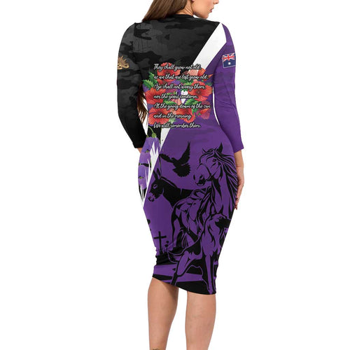 Australia ANZAC Day Family Matching Long Sleeve Bodycon Dress and Hawaiian Shirt Animals of War - Lest We Forget
