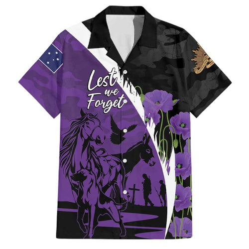 Australia ANZAC Day Family Matching Off Shoulder Short Dress and Hawaiian Shirt Animals of War - Lest We Forget