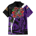 Australia ANZAC Day Family Matching Off Shoulder Short Dress and Hawaiian Shirt Animals of War - Lest We Forget