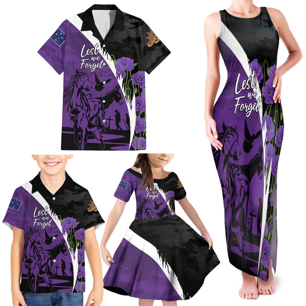 Australia ANZAC Day Family Matching Tank Maxi Dress and Hawaiian Shirt Animals of War - Lest We Forget