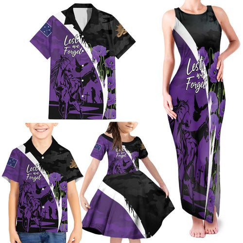 Australia ANZAC Day Family Matching Tank Maxi Dress and Hawaiian Shirt Animals of War - Lest We Forget