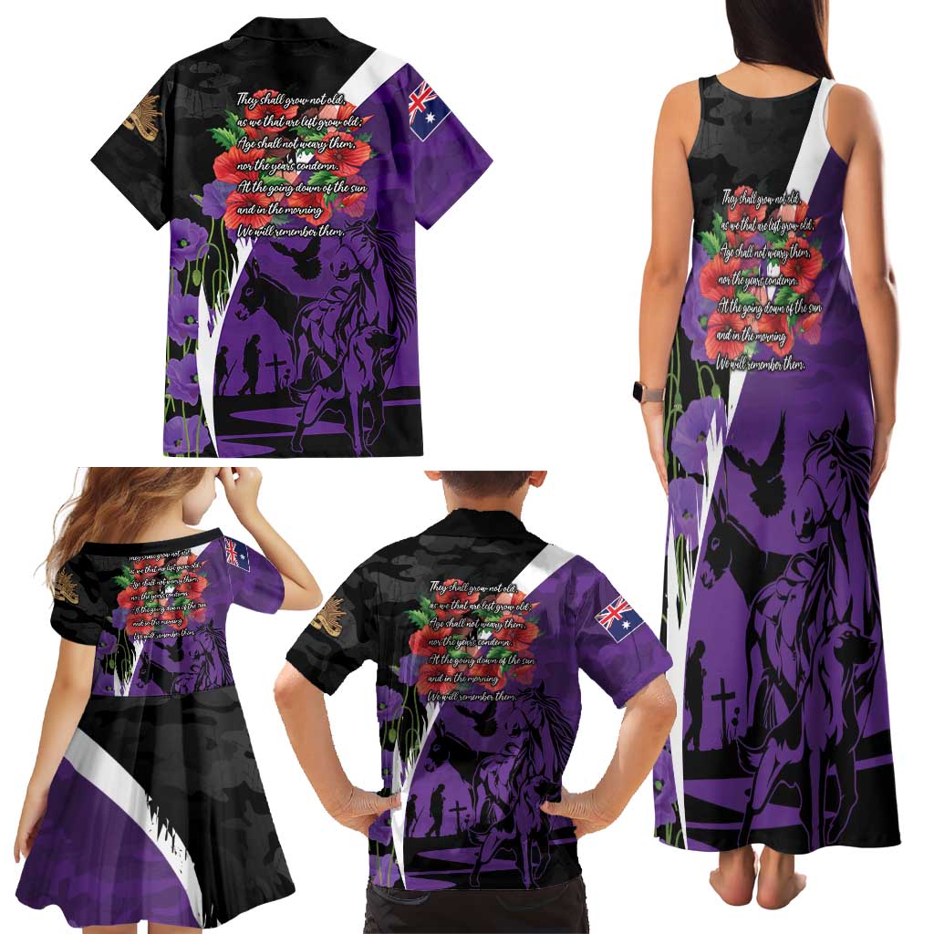 Australia ANZAC Day Family Matching Tank Maxi Dress and Hawaiian Shirt Animals of War - Lest We Forget