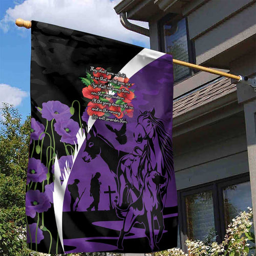 Australia ANZAC Day Garden Flag Animals of War - Lest We Forget