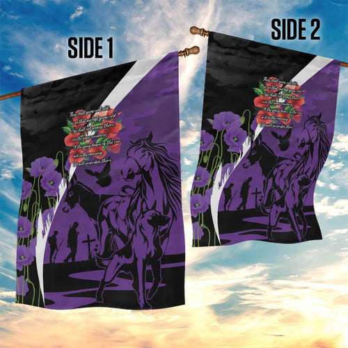 Australia ANZAC Day Garden Flag Animals of War - Lest We Forget