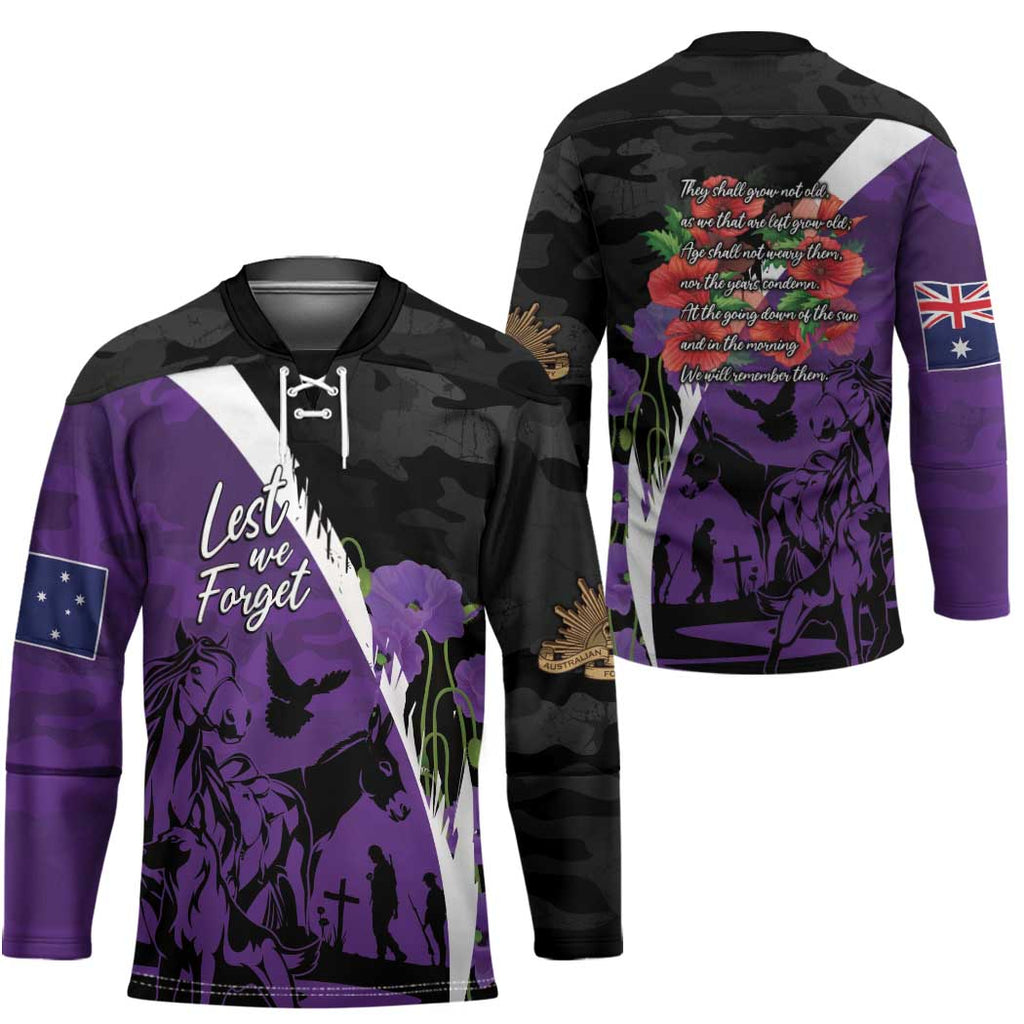 Australia ANZAC Day Hockey Jersey Animals of War - Lest We Forget