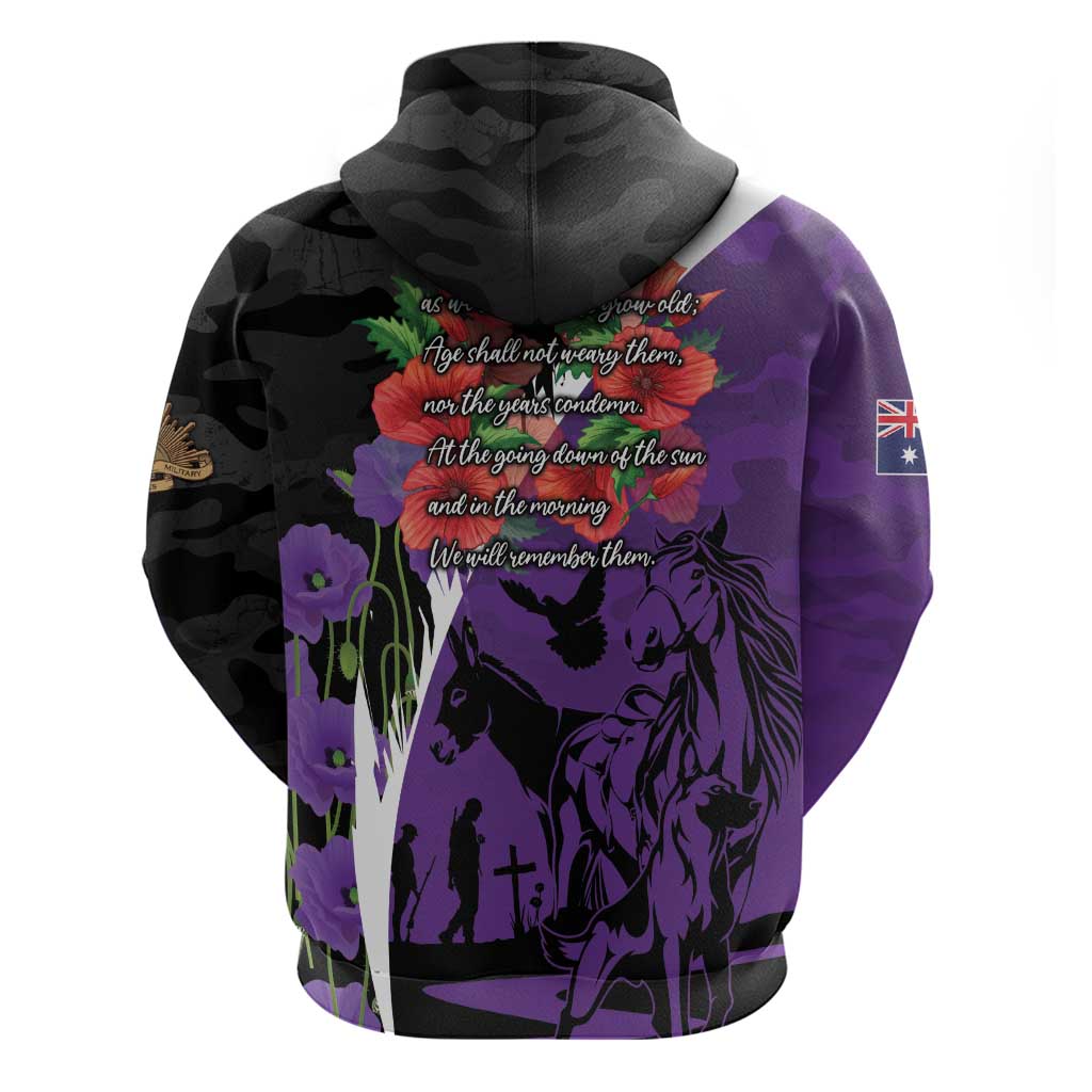 Australia ANZAC Day Hoodie Animals of War - Lest We Forget