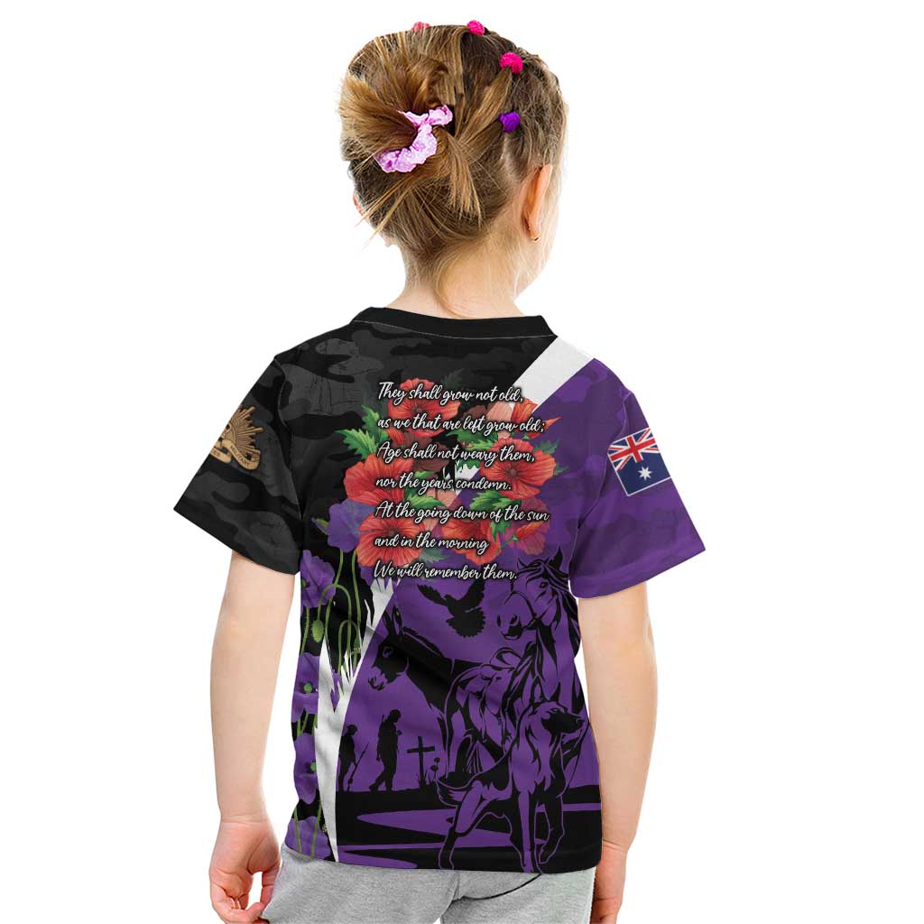 Australia ANZAC Day Kid T Shirt Animals of War - Lest We Forget