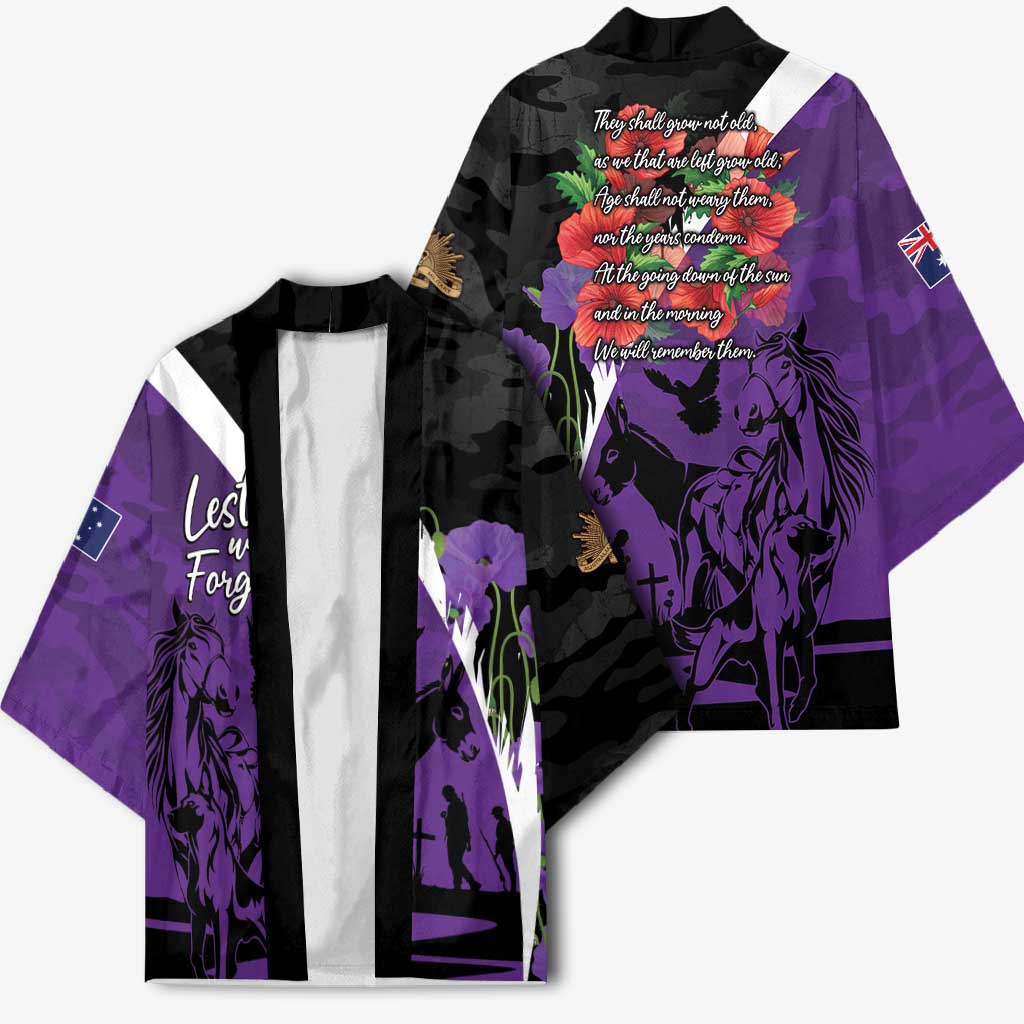 Australia ANZAC Day Kimono Animals of War - Lest We Forget