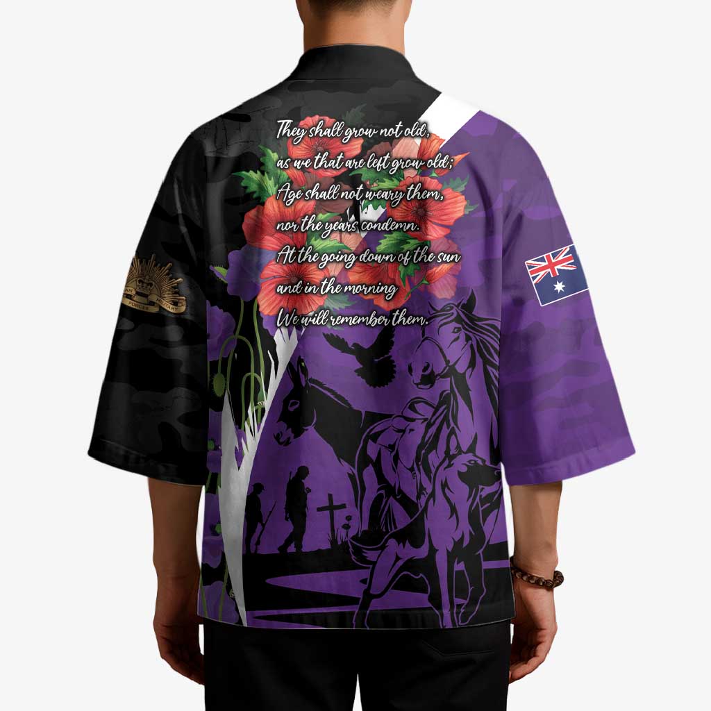 Australia ANZAC Day Kimono Animals of War - Lest We Forget