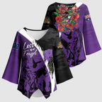 Australia ANZAC Day Kimono Sleeve Blouse Animals of War - Lest We Forget