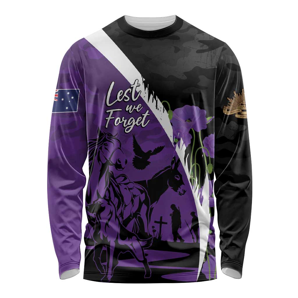 Australia ANZAC Day Long Sleeve Shirt Animals of War - Lest We Forget