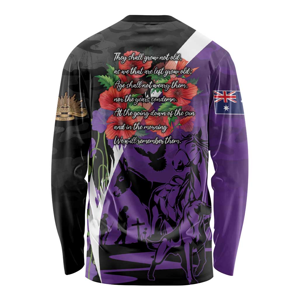 Australia ANZAC Day Long Sleeve Shirt Animals of War - Lest We Forget