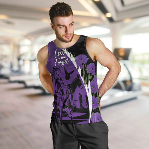 Australia ANZAC Day Men Tank Top Animals of War - Lest We Forget