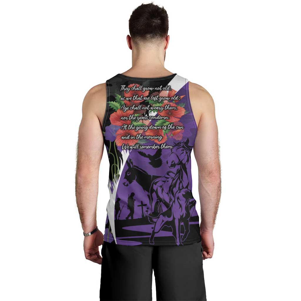 Australia ANZAC Day Men Tank Top Animals of War - Lest We Forget