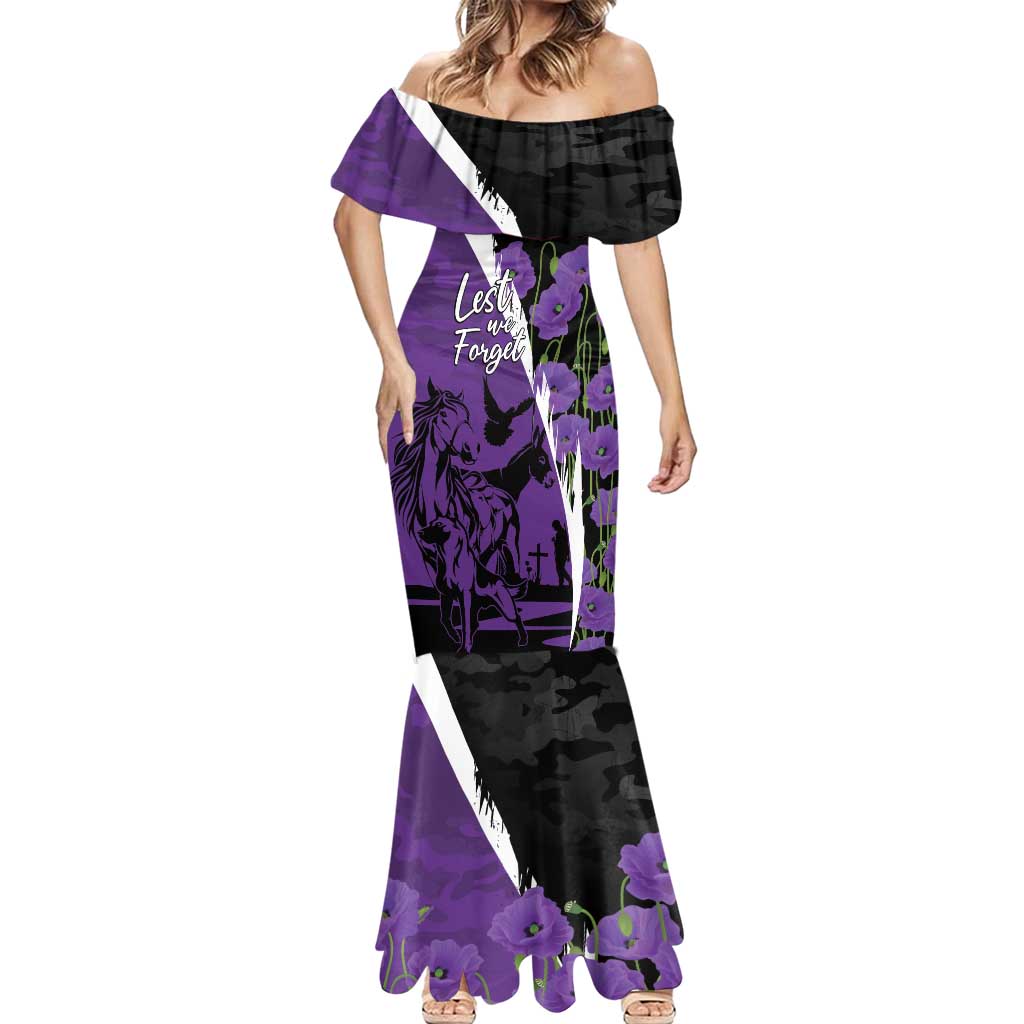 Australia ANZAC Day Mermaid Dress Animals of War - Lest We Forget