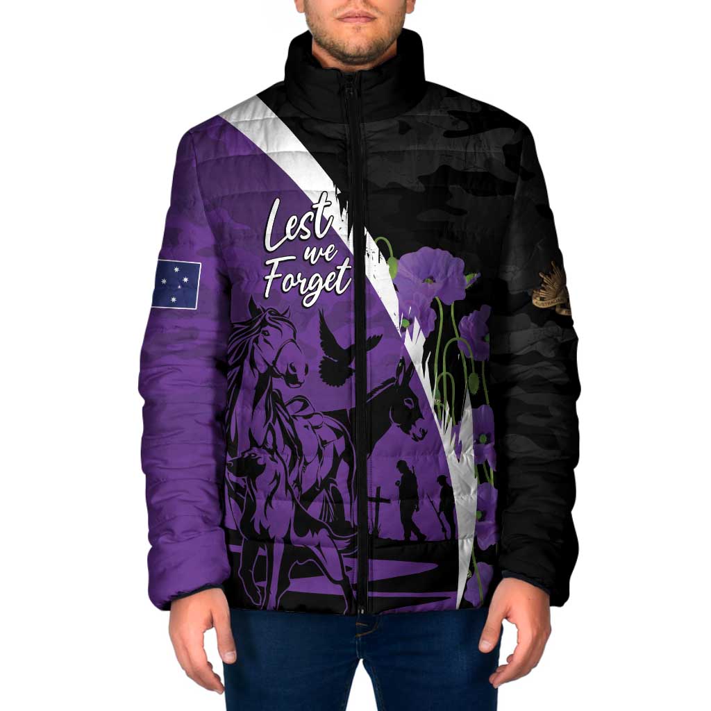 Australia ANZAC Day Padded Jacket Animals of War - Lest We Forget