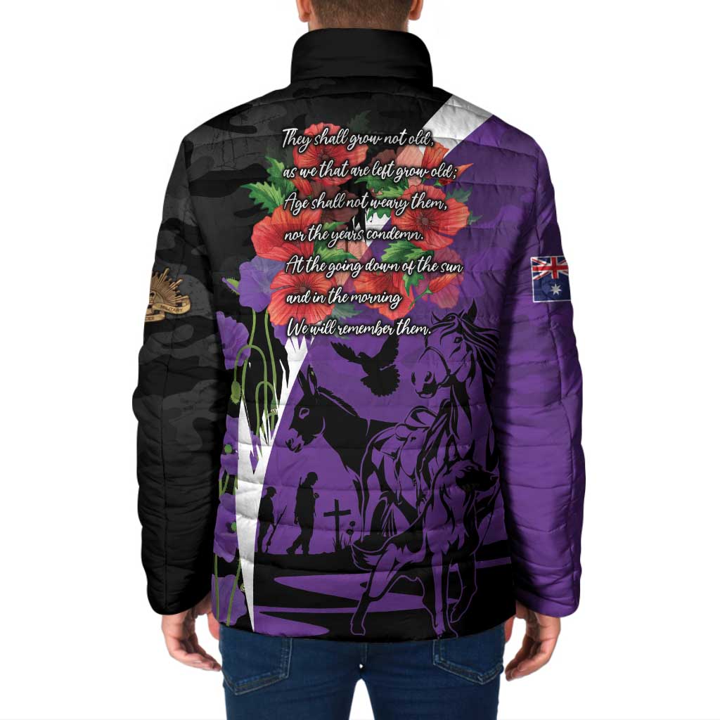 Australia ANZAC Day Padded Jacket Animals of War - Lest We Forget