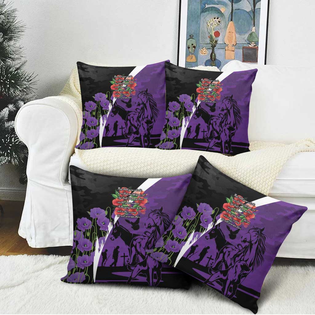 Australia ANZAC Day Pillow Cover Animals of War - Lest We Forget
