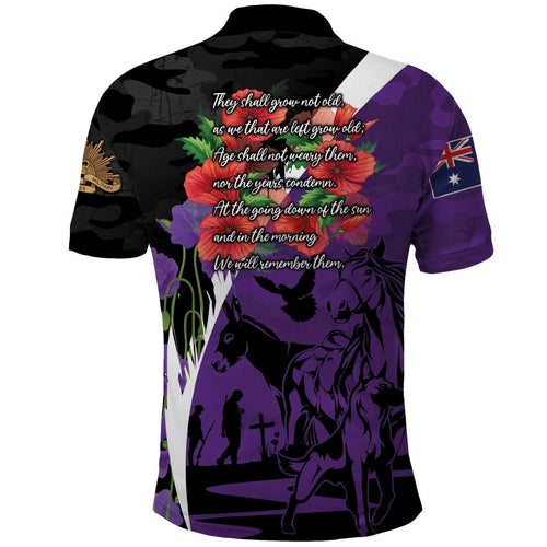 Australia ANZAC Day Polo Shirt Animals of War - Lest We Forget