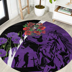Australia ANZAC Day Round Carpet Animals of War - Lest We Forget
