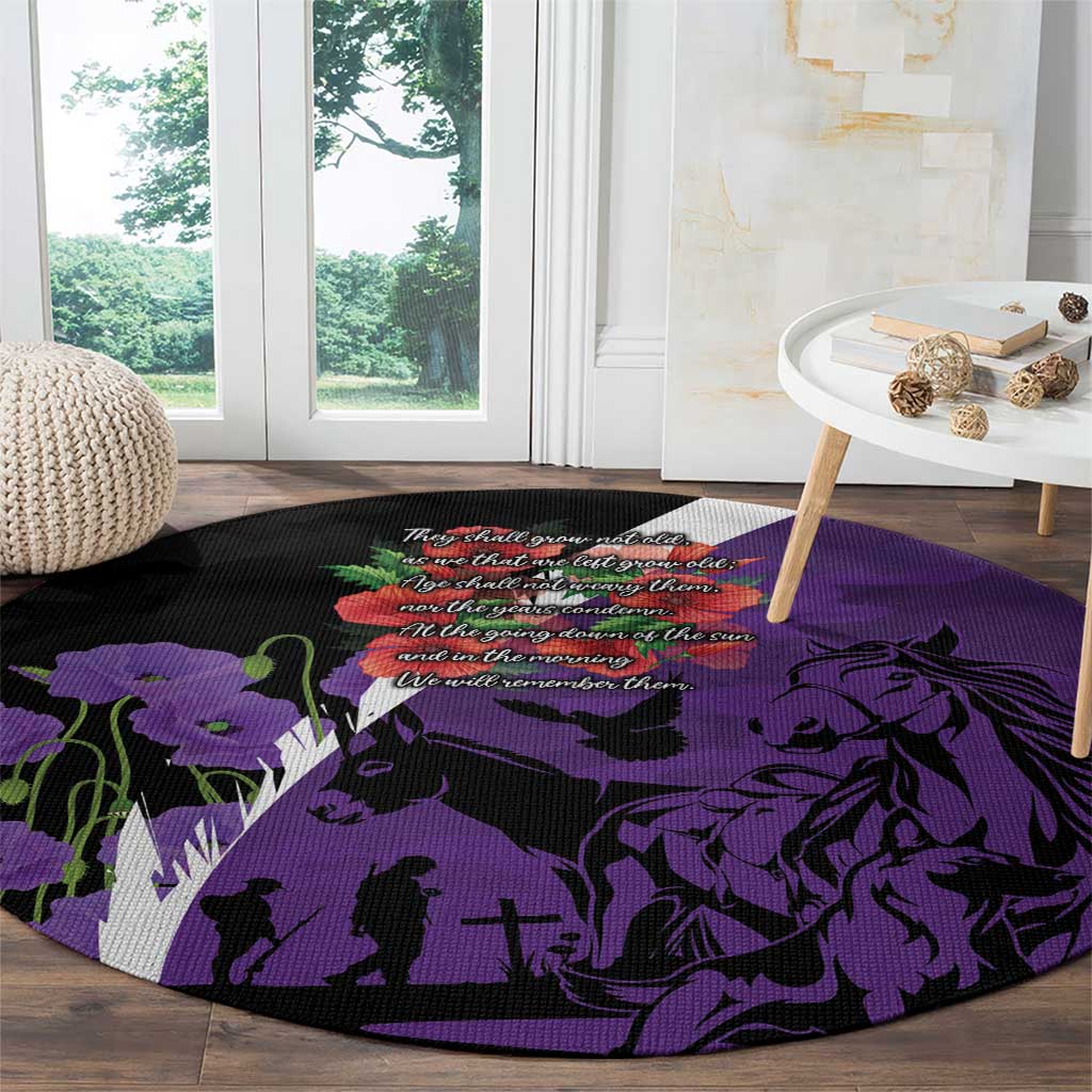 Australia ANZAC Day Round Carpet Animals of War - Lest We Forget