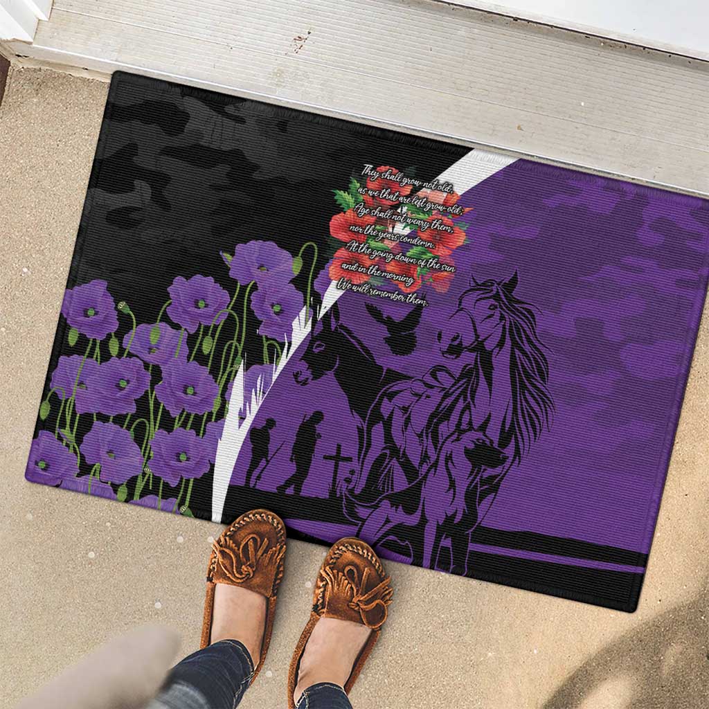 Australia ANZAC Day Rubber Doormat Animals of War - Lest We Forget