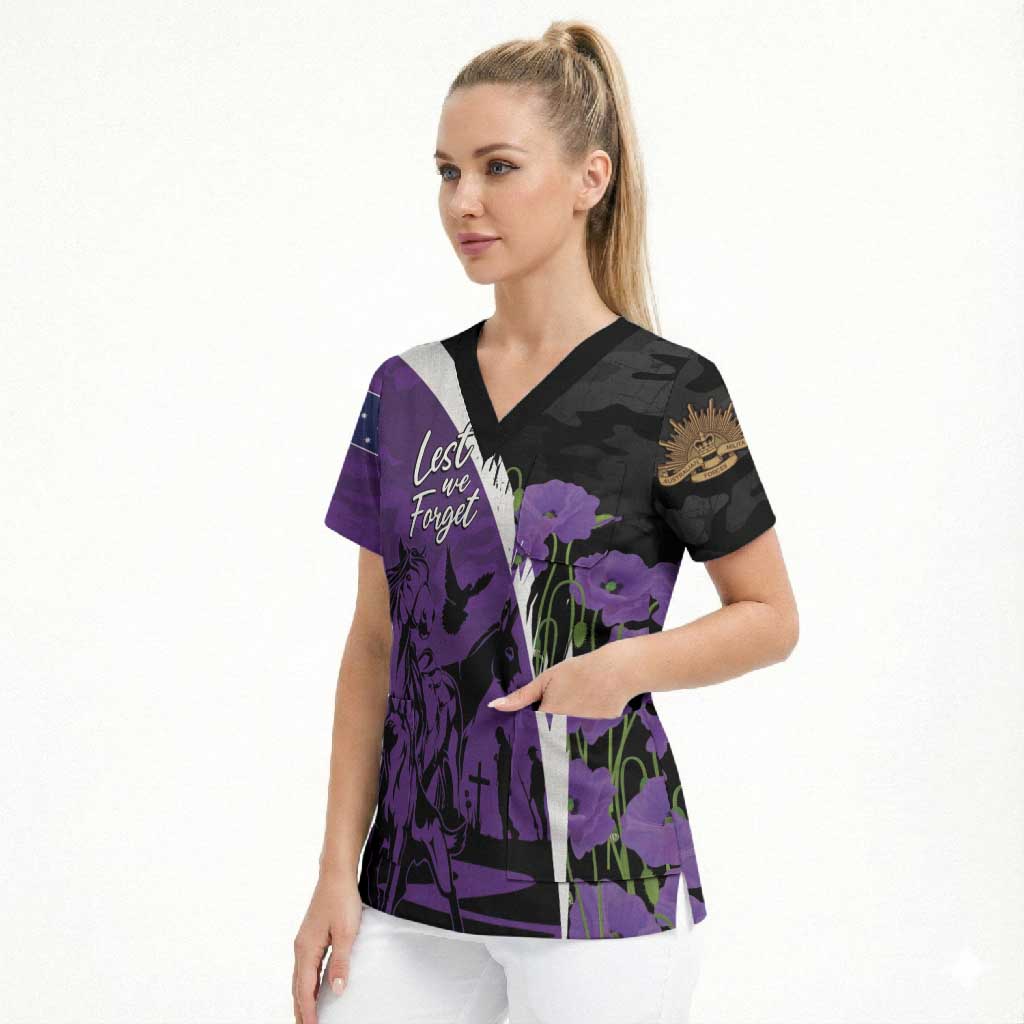 Australia ANZAC Day Scrub Top Animals of War - Lest We Forget