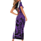 Australia ANZAC Day Short Sleeve Bodycon Dress Animals of War - Lest We Forget