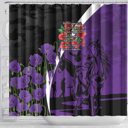Australia ANZAC Day Shower Curtain Animals of War - Lest We Forget