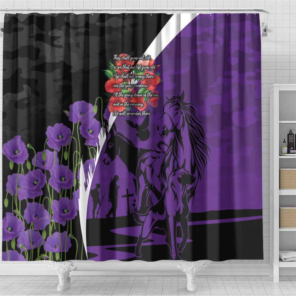 Australia ANZAC Day Shower Curtain Animals of War - Lest We Forget