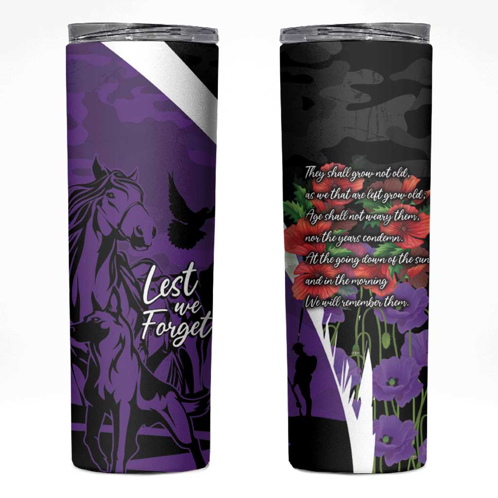 Australia ANZAC Day Skinny Tumbler Animals of War - Lest We Forget