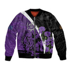 Australia ANZAC Day Sleeve Zip Bomber Jacket Animals of War - Lest We Forget