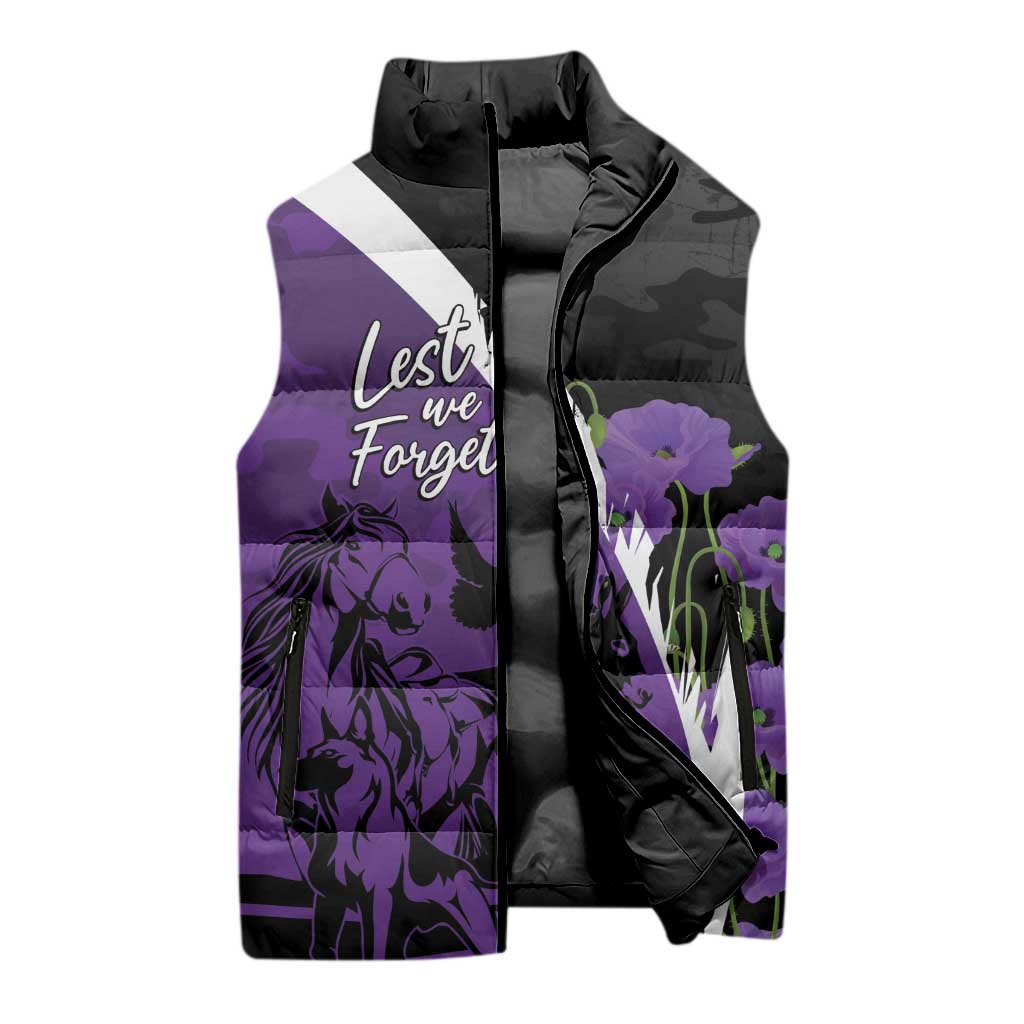 Australia ANZAC Day Sleeveless Puffer Jacket Animals of War - Lest We Forget