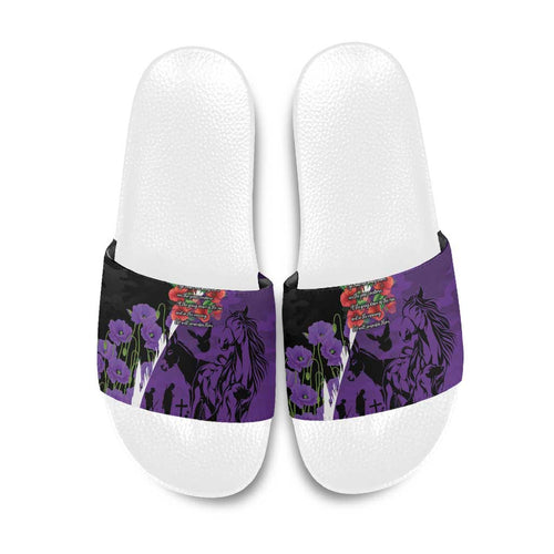 Australia ANZAC Day Slide Sandals Animals of War - Lest We Forget