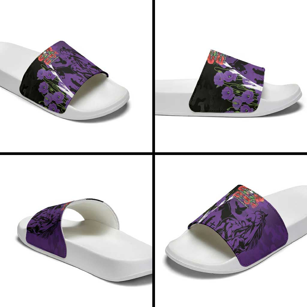Australia ANZAC Day Slide Sandals Animals of War - Lest We Forget