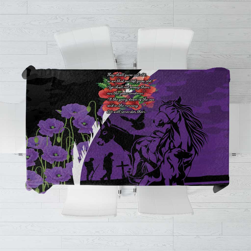 Australia ANZAC Day Tablecloth Animals of War - Lest We Forget