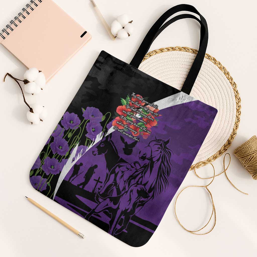 Australia ANZAC Day Tote Bag Animals of War - Lest We Forget