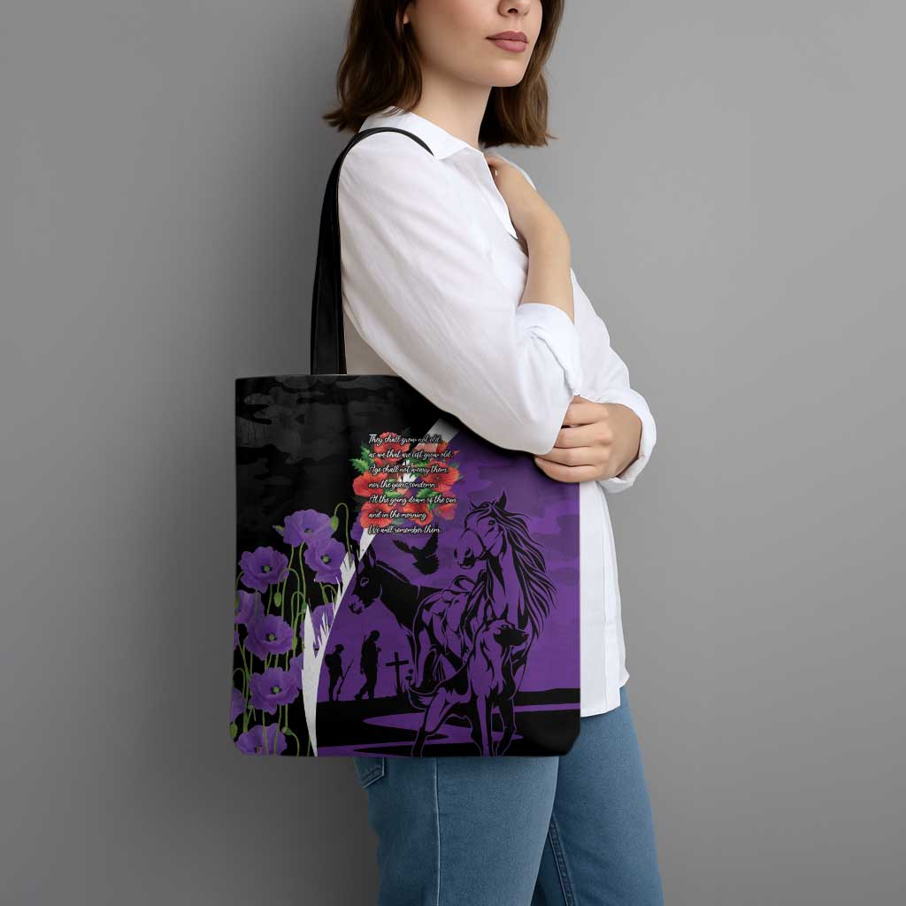 Australia ANZAC Day Tote Bag Animals of War - Lest We Forget