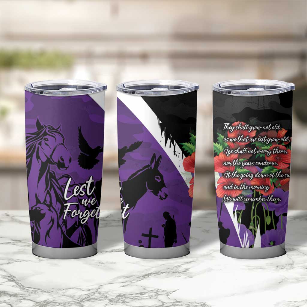 Australia ANZAC Day Tumbler Cup Animals of War - Lest We Forget