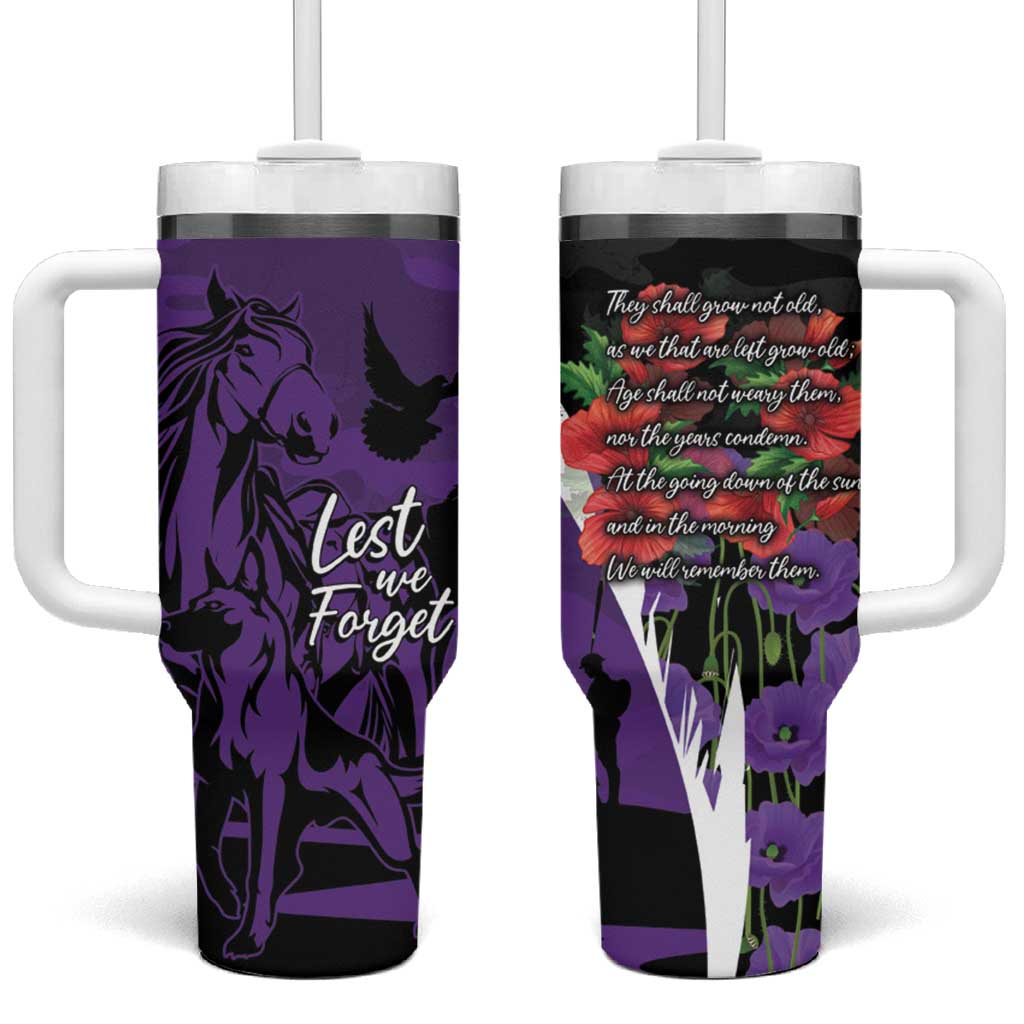 Australia ANZAC Day Tumbler With Handle Animals of War - Lest We Forget