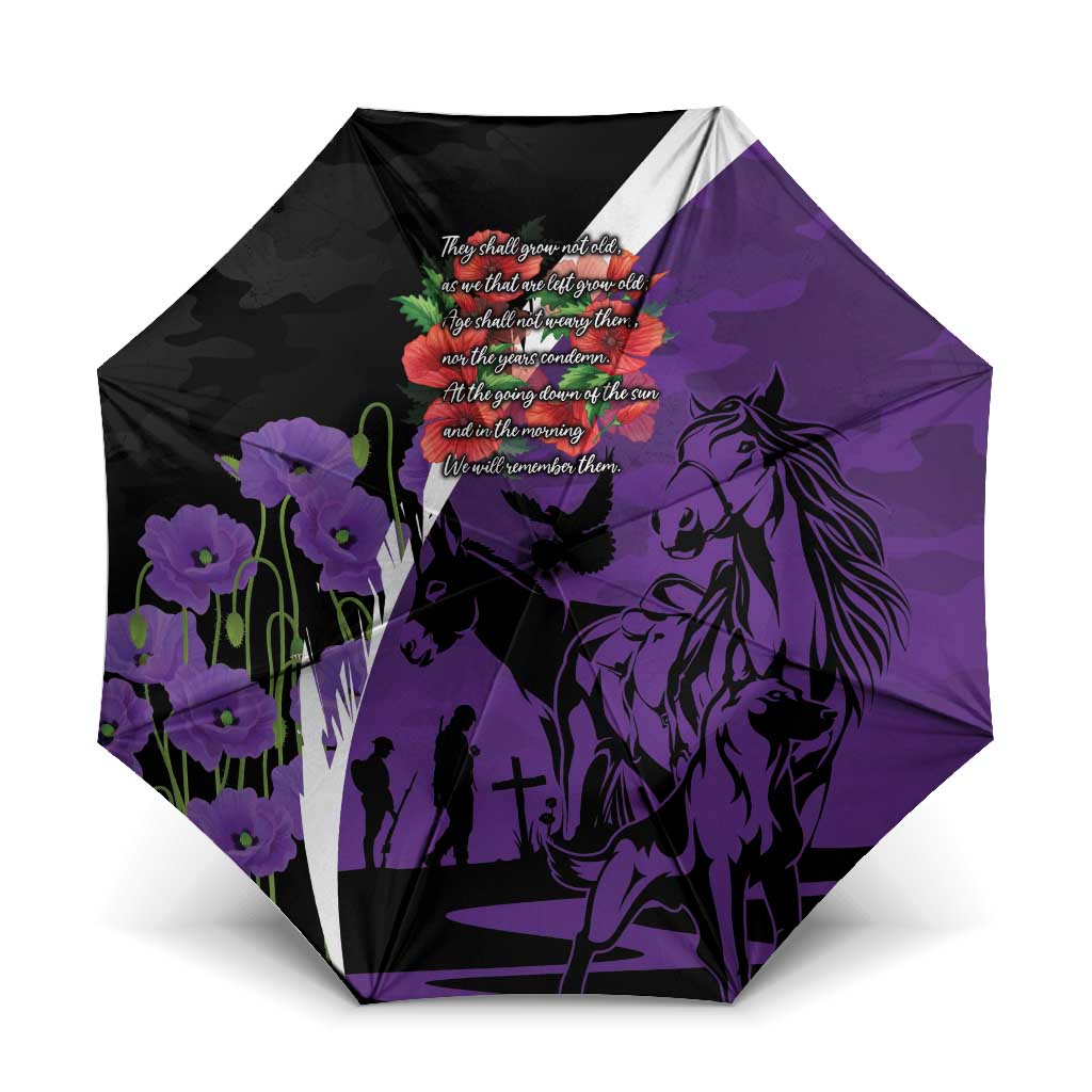 Australia ANZAC Day Umbrella Animals of War - Lest We Forget