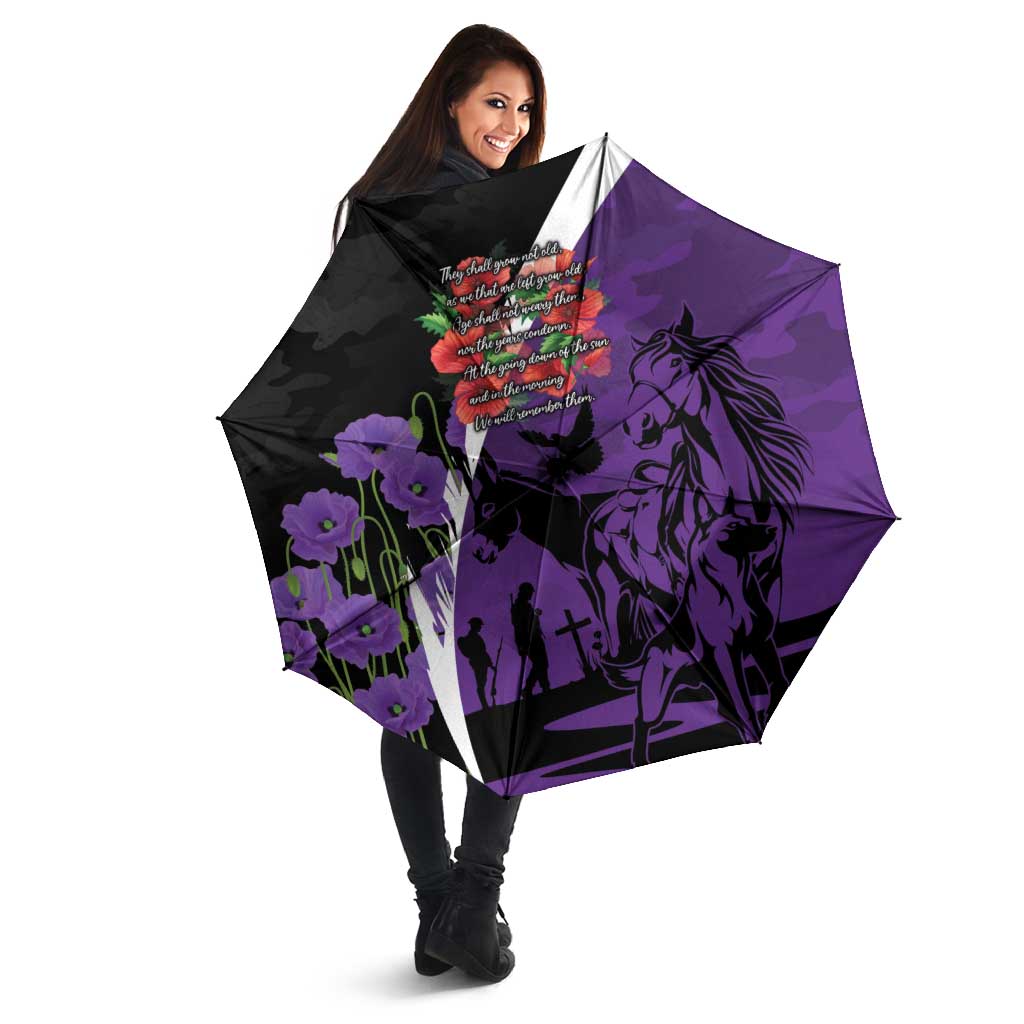 Australia ANZAC Day Umbrella Animals of War - Lest We Forget