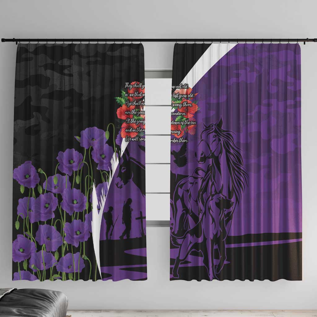Australia ANZAC Day Window Curtain Animals of War - Lest We Forget