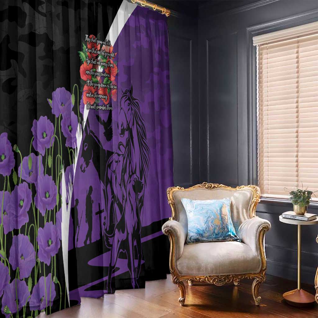 Australia ANZAC Day Window Curtain Animals of War - Lest We Forget