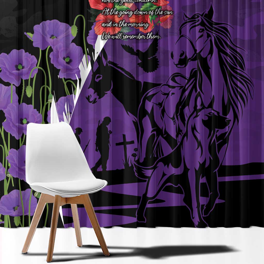 Australia ANZAC Day Window Curtain Animals of War - Lest We Forget