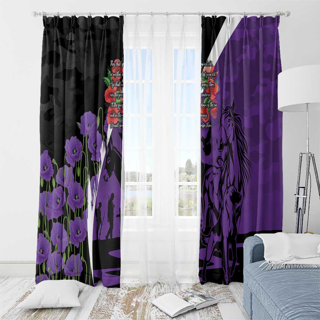 Australia ANZAC Day Window Curtain Animals of War - Lest We Forget