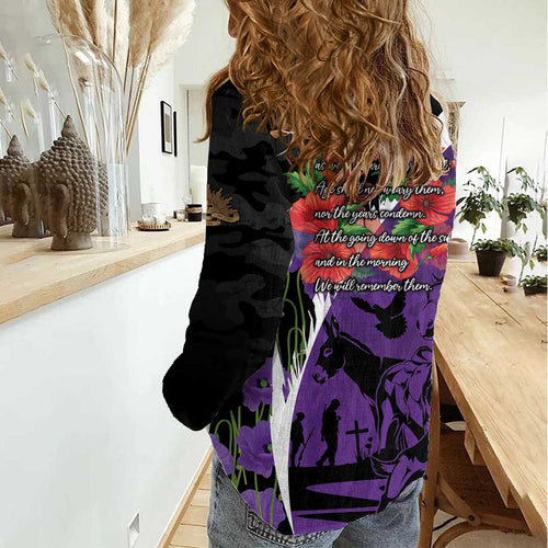 Australia ANZAC Day Women Casual Shirt Animals of War - Lest We Forget