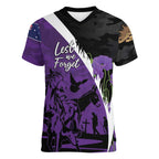 Australia ANZAC Day Women V-Neck T-Shirt Animals of War - Lest We Forget