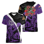 Australia ANZAC Day Women V-Neck T-Shirt Animals of War - Lest We Forget